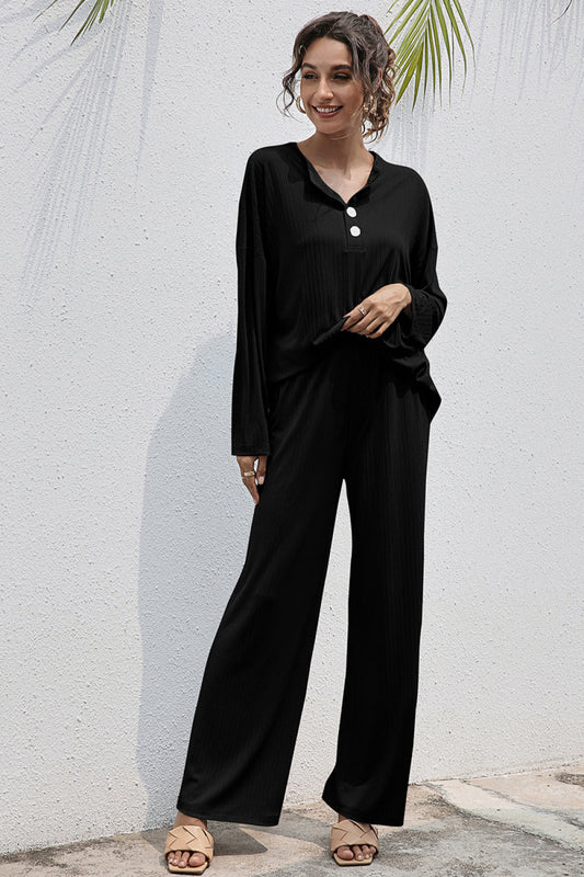 Three Buttons Home Wear Set - Absolute Fashion 2020