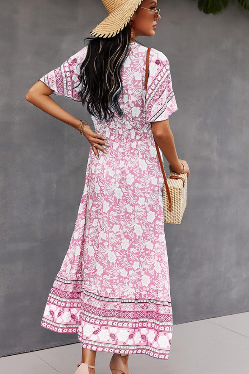 Bohemian Flutter Sleeve Wrap Top Dress - Absolute Fashion 2020