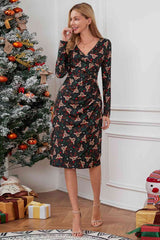 Christmas Element Print Long Sleeve Dress - Absolute fashion 2020