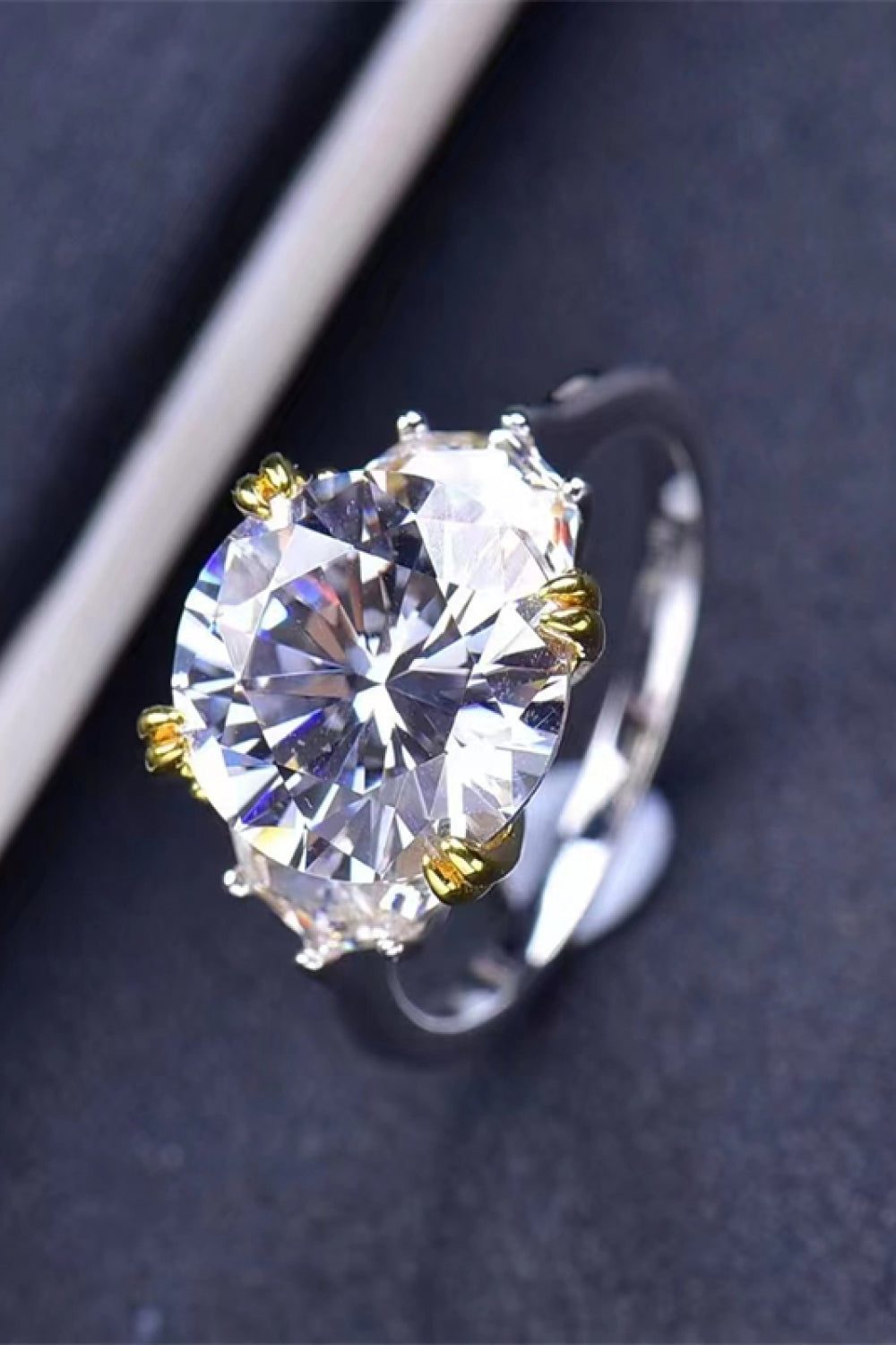 925 Sterling Silver 5 Carat Moissanite Solitaire Ring