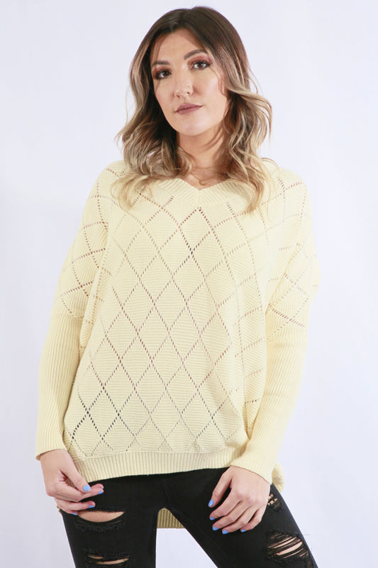 V-neck Oversized Dolman Sleeve Sweater