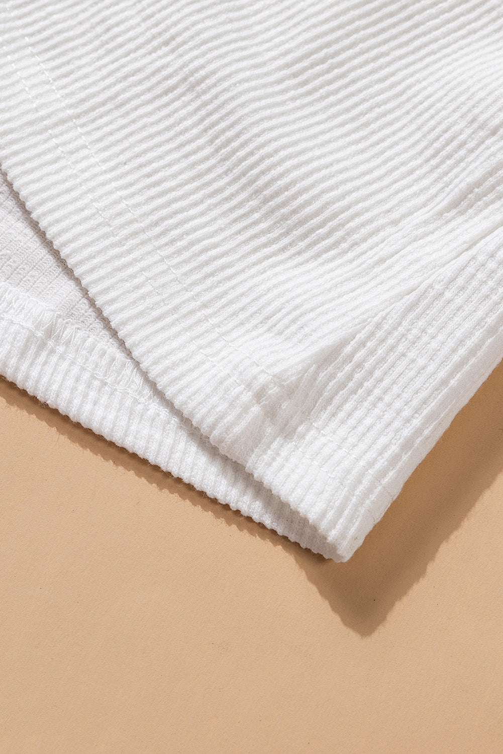 Button Detail Scoop Neck Ribbed Knit Top - Absolute Fashion 2020