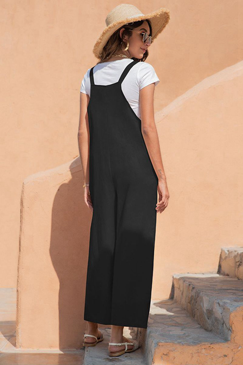 Dual Button Wide Leg Jumpsuit - Absolute Fashion 2020