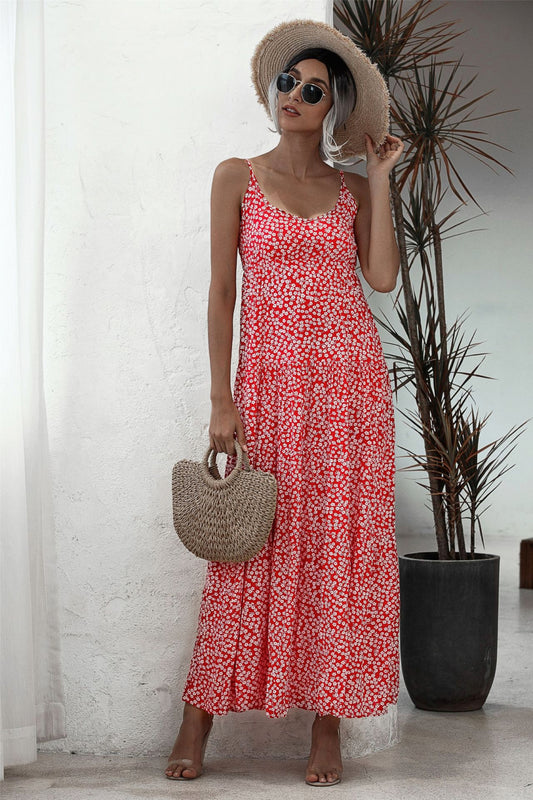Ditsy Floral Backless Maxi Dress - Absolute Fashion 2020