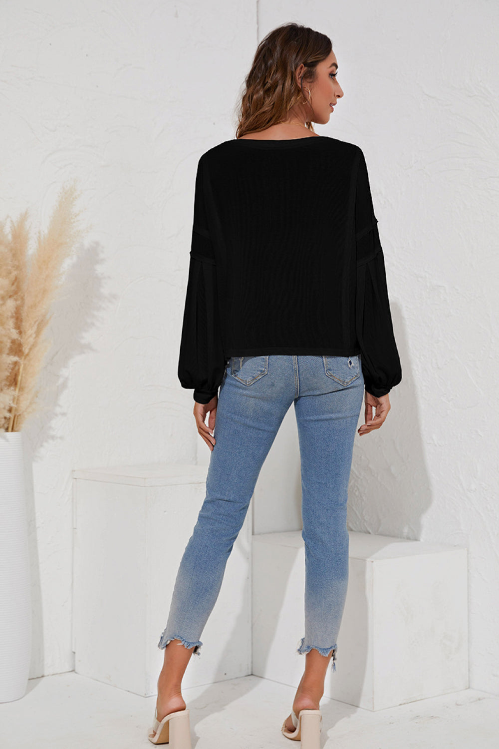 Balloon Sleeve Chest Pocket Top - Absolute Fashion 2020