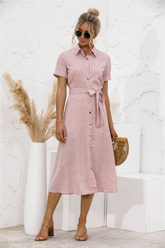 Button Front Belted Shirt Dress - Absolute Fashion 2020