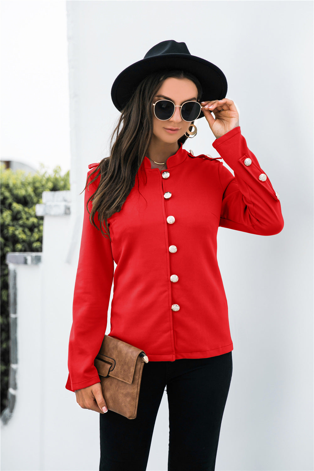 Single Breasted Mock Neck Blazer - Absolute Fashion 2020