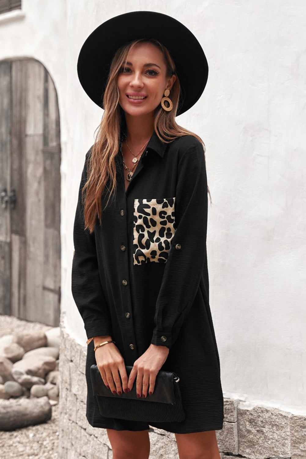 Cheetah Print Pocket Button Design Shirt - Absolute Fashion 2020