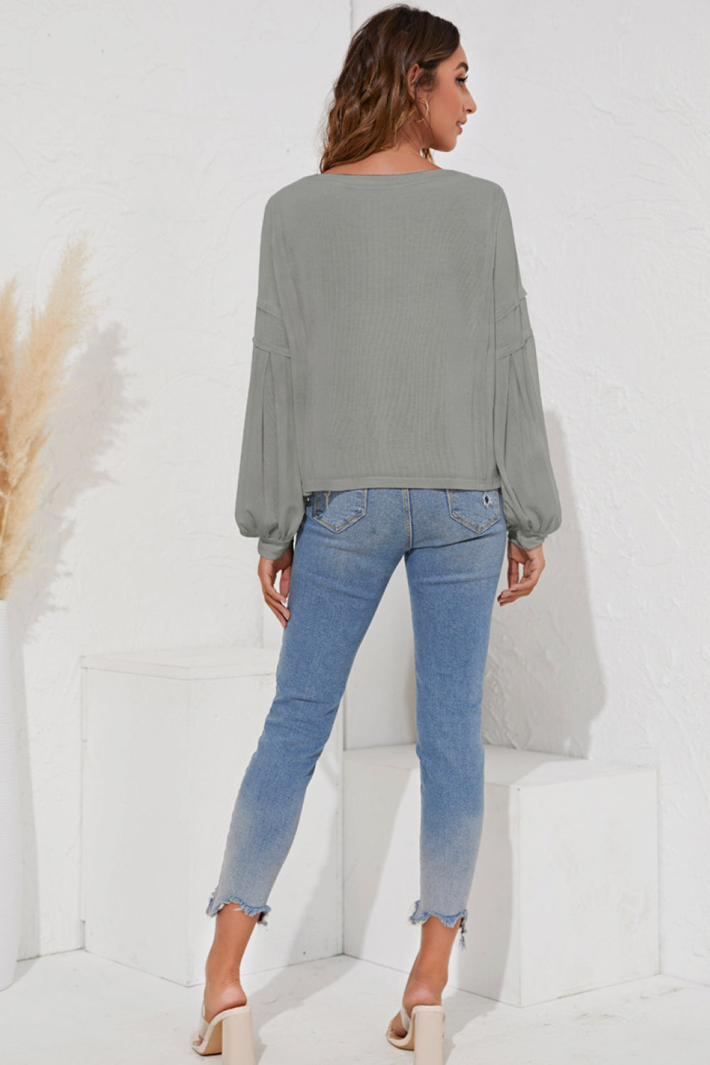 Balloon Sleeve Chest Pocket Top - Absolute Fashion 2020