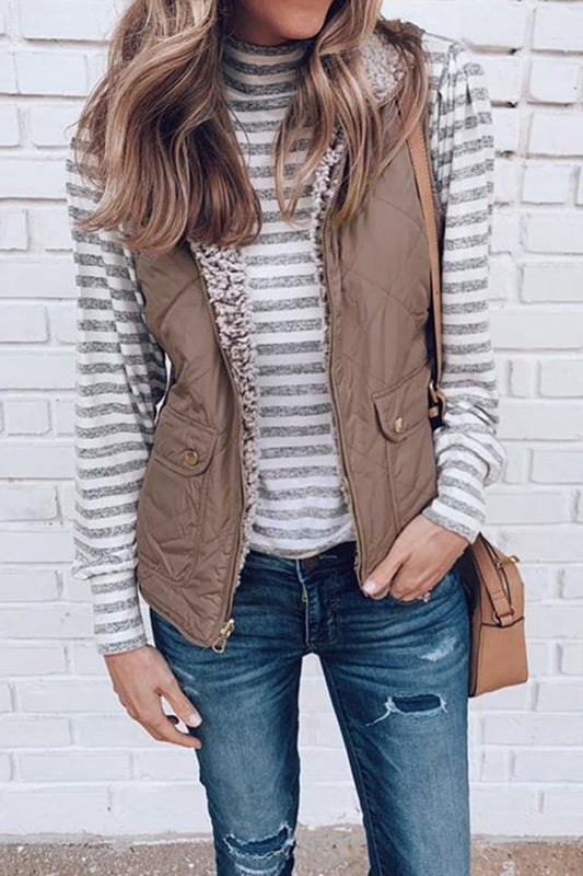 Reversible Sherpa & Puffy Quilted Vest - Absolute Fashion 2020