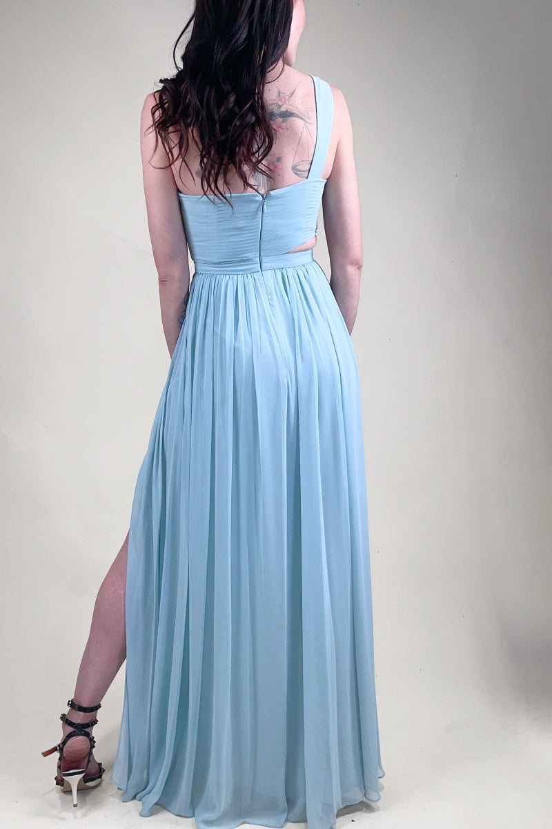 Slanting Shoulder Long Dress - Absolute Fashion 2020