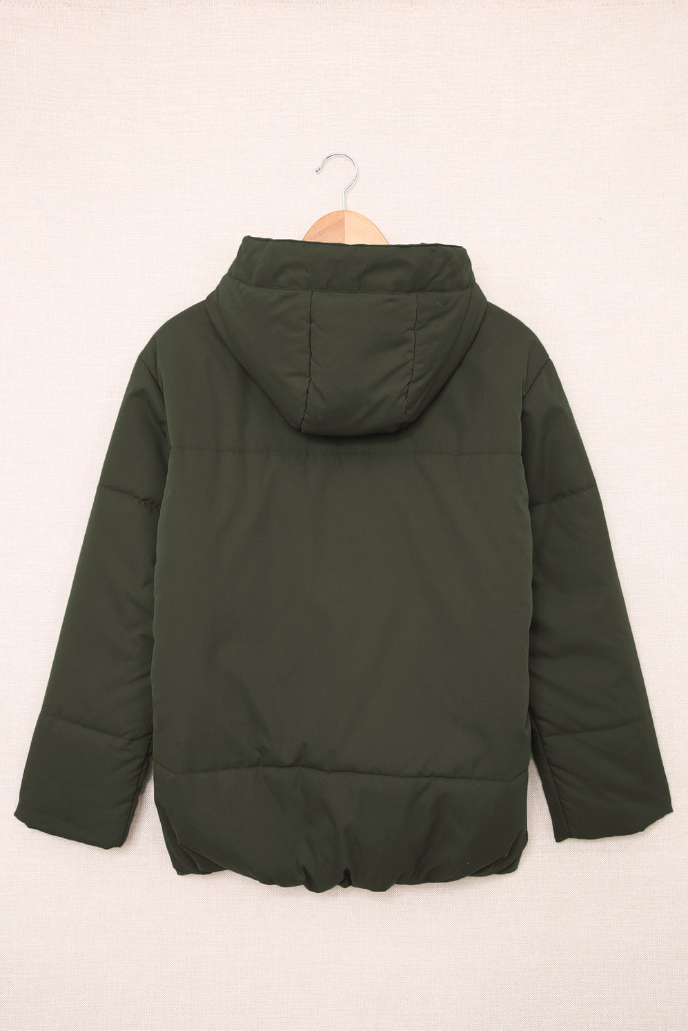 Drawstring Hem Hooded Jacket with Pockets