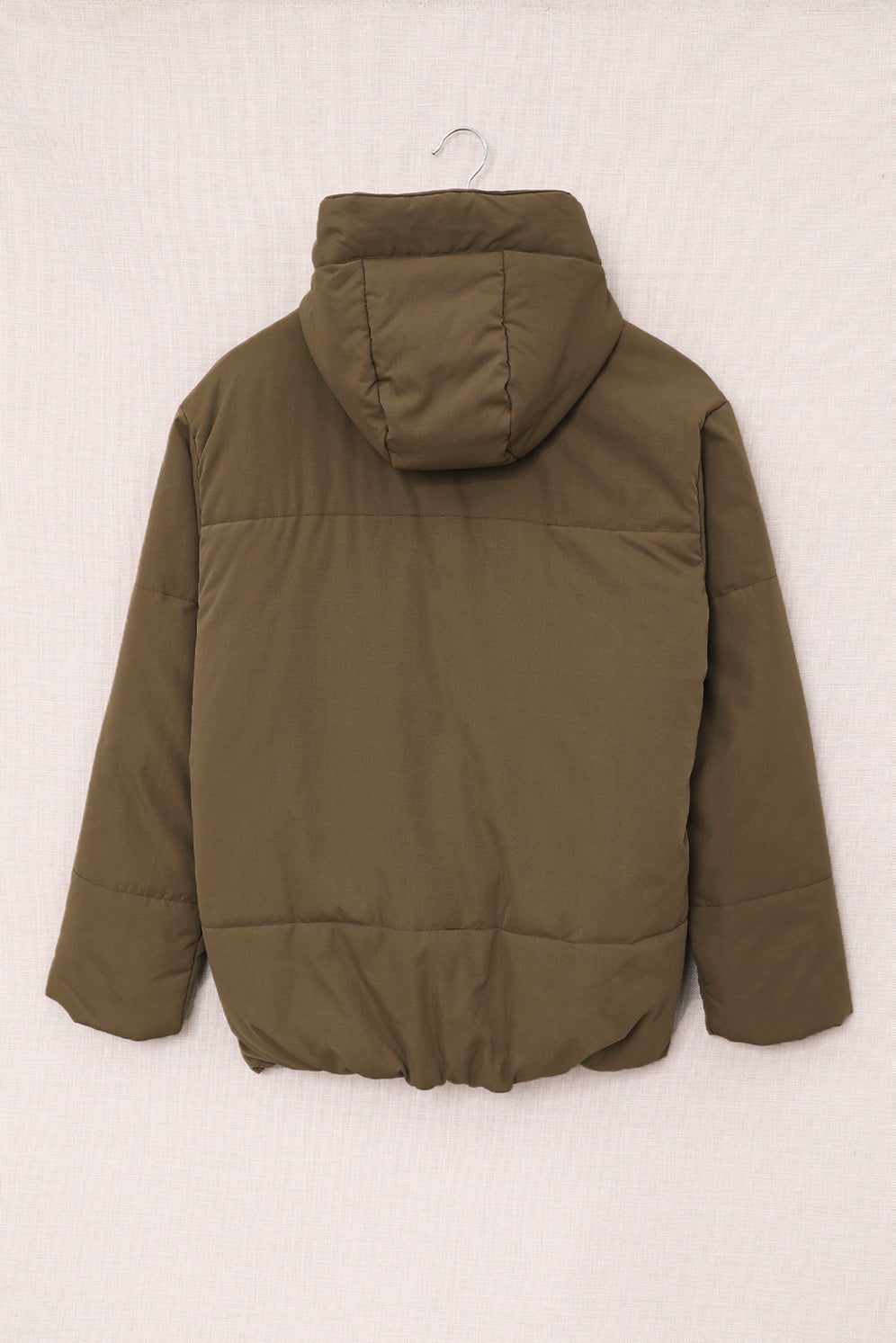 Drawstring Hem Hooded Jacket with Pockets