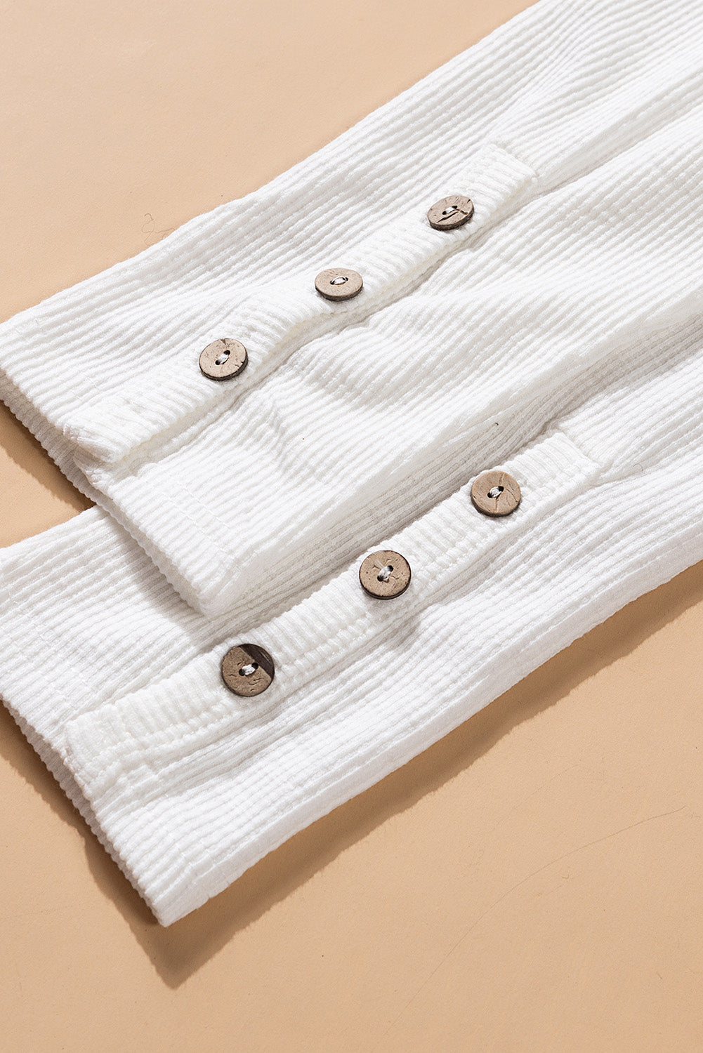 Button Detail Scoop Neck Ribbed Knit Top - Absolute Fashion 2020