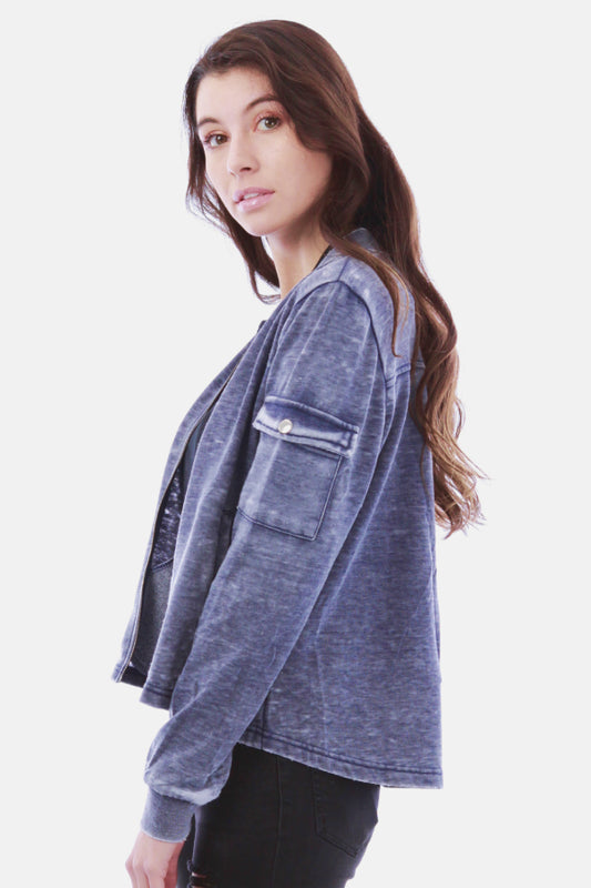 Vintage Wash Fleece Lined Hilo Top