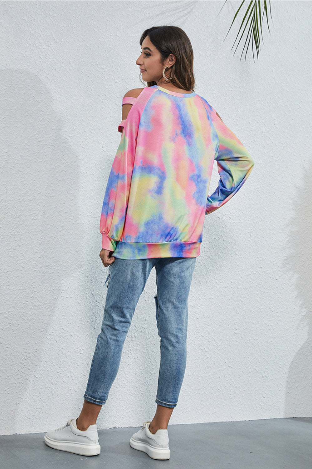 Tie-Dye Cut Out Sleeve Top - Absolute Fashion 2020