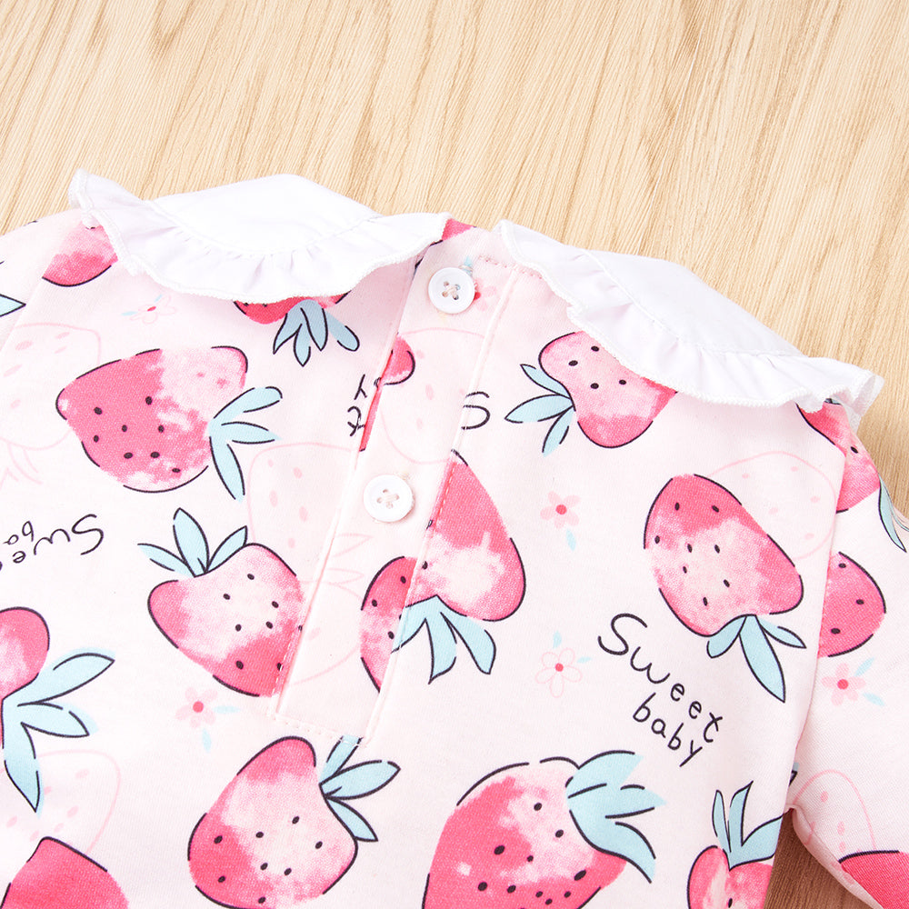 Baby Girl Printed Collared Jumpsuit