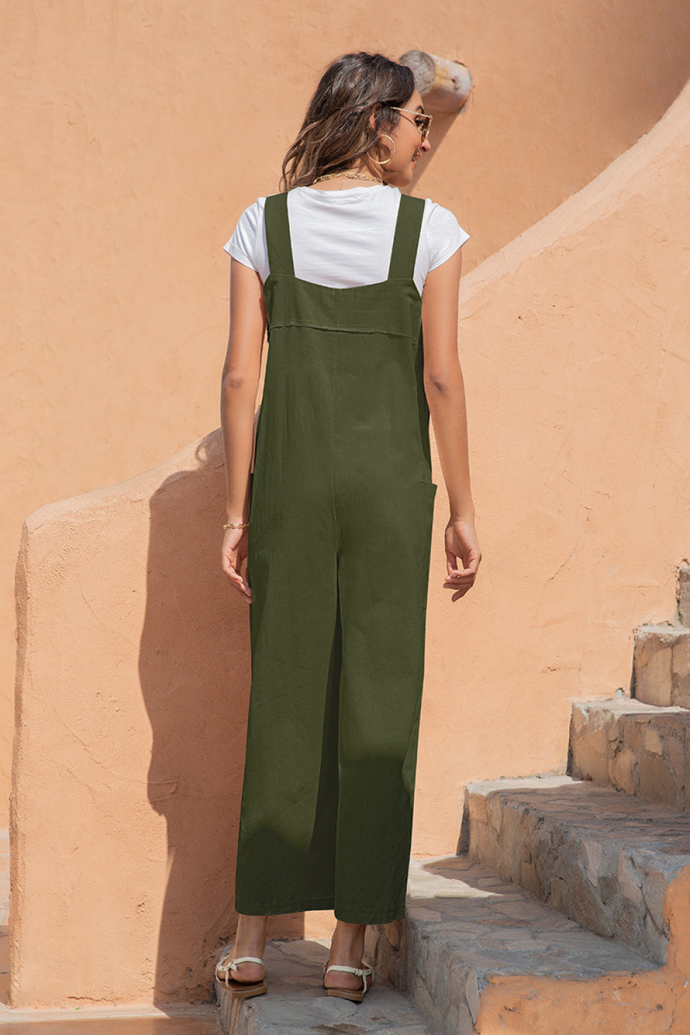 Button Up Pocketed Wide Leg Jumpsuit - Absolute Fashion 2020