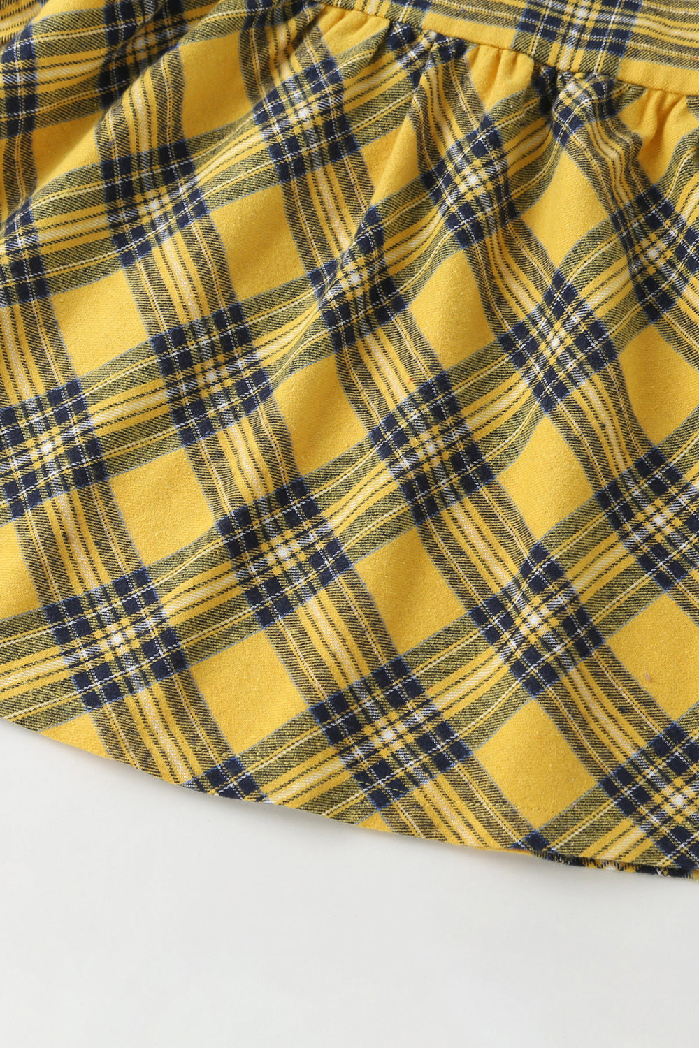 Girls Ruffle Sleeves Plaid Dress