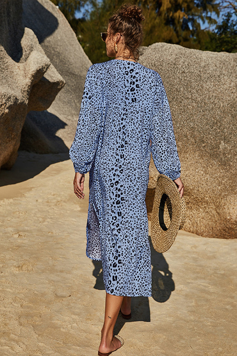 Split Side Leopard Dress Without Belt - Absolute Fashion 2020