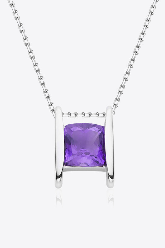 Amethyst Pendant 925 Sterling Silver Necklace